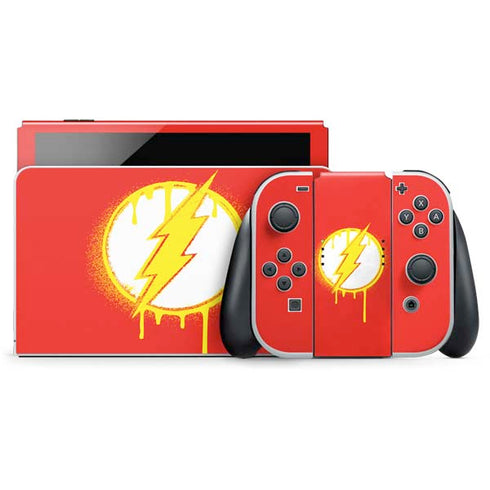 DC Comics The Flash Emblem Drip Nintendo Switch OLED (2021) Skin